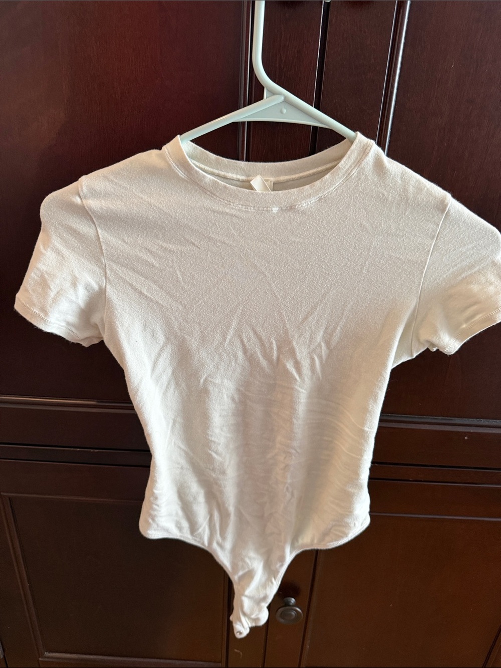 SKIMS White Short-Sleeve Crew Neck Bodysuit